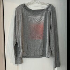 Prana Gray Sweatshirt with Geometric Pattern